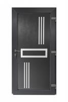 Bastion Usa intrare PVC Alon, 5 camere izolare, 980x2000 mm, deschidere dreapta privit din interior, antracit pe ambele fete