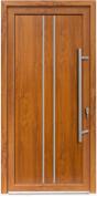 Bastion Usa exterior PVC OLIVIA, profil Klass, 980x2000 mm, deschidere dreapta, alb stejar auriu , maner spatial