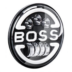 AMiO Lampa Suplimentara LED pentru Vehicule Off-Road, ATV, SSV, cu inscriptie "BOSS" si functii: Faza Lunga, Faza Scurta, Semnalizare, Pozitie, tensiune alimentare 9 - 36V, diametru Ø170 mm (AVX-AM03625)