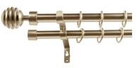Sn Deco Group Kit galerie metalica dubla extensibila bronz antic 120-230cm 16/19mm Verona Suport draperie