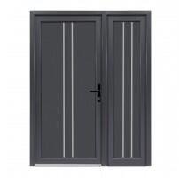 Bastion Usa exterior dubla PVC OLIVIA, 1400x2050 mm, deschidere dreapta, gri antracit