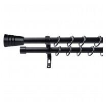 Sn Deco Group Kit galerie metalica dubla extensibila negru 120-230cm 16/19mm Con Suport draperie
