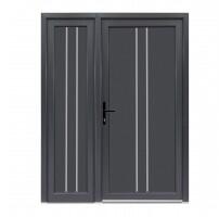 Bastion Usa exterior dubla PVC OLIVIA, 1400x2050 mm, deschidere stanga, gri antracit
