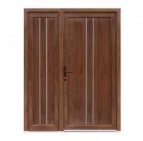 Bastion Usa exterior dubla PVC OLIVIA, 1400x2050 mm, deschidere stanga, alb interior-nuc exterior