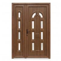 Bastion Usa exterior dubla PVC MAGNOLIA, 1400x2050 mm, deschidere stanga, nuc