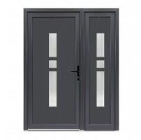 Bastion Usa exterior dubla PVC GISELA, 1400x2050 mm, deschidere dreapta, alb interior-gri antracit exterior