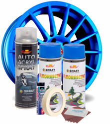 AVEX Kit complet reparatie si vopsire jante culoare Albastru Fluorescent, V2 (AVX-KVJ-AFV2) - vagauto