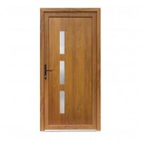 Bastion Usa exterior PVC ILEANA, profil Klass, 980x2000 mm, deschidere stanga, stejar auriu