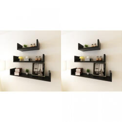 vidaXL Rafturi de perete, 6 buc. , negru (275989) - izocor Raft