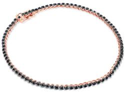 SAVICKI Brățară tennis din aur roz 585 cu diamante negre 0.27 ct 2, 0 mm 18 cm