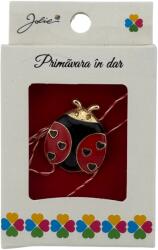 Jolie Martisor Brosa Mica in Cutie, Jolie, Dimensiune Brosa 2.5-3cm, Material Metal, Model Buburuza, Cutie Alba (134732)