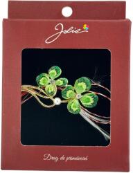 Jolie Brosa Vintage, Jolie, Material Metal, Ambalaj Carton, Dimensiune Brosa Aproximativ 4-6 cm, Model Trifoi cu Patru Foi, Verde (165153)