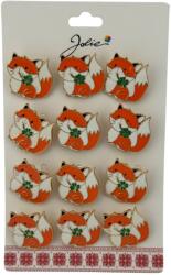 Flippy Set 12 Brose Martisor pentru Copii, , Jolie, Model Vulpe cu Trifoi, Portocaliu (134013)