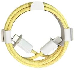 Flippy Cablu de Date Universal, Flippy, Incarcare Rapida, Type-C to Type-C Compatibil cu Telefon sau Tableta, Cablu de Incarcare Impletit din Nailon, 1 m, Galben (162389)