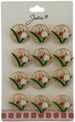 Flippy Set 12 Brose Martisor Primavara, Jolie, Model Ghiocel cu Buburuza in Cerc (128293)