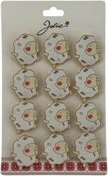 Flippy Set 12 Brose Martisor pentru Copii, Jolie, Model Oita Dansatoare, Alb (128231)