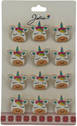 Flippy Set 12 Brose Martisor pentru Copii, Jolie, Model Unicorn cu Ochii Inchisi, Multicolor (128236)