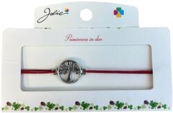 Jolie Martisor tip Bratara cu Pandantiv Metalic, Jolie, Snur Textil Rosu, Model Copacul Vietii Elegant, Dimensiune Reglabila, Nod Dublu, Ambalata Individual (165757)