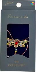 Flippy Martisor Brosa Placata cu Aur 24K, Jolie, Dimensiune Brosa 2-3 cm, Model Libelula cu Pietre, Multicolor (134818)