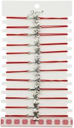 Jolie Martisor Bratara Elastica cu Pandantiv din Inox, Jolie, pentru Dama, Set 12 bucati, Snur Rosu Textil, Model Libelula (128113)