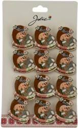 Flippy Set 12 Brose Martisor Primavara, Jolie, Model Fata, cu Mesaj Ghiocei pentru Mama, Multicolor (128292)