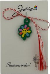 Jolie Martisor pentru Copii, Jolie, Material Cauciuc, Ambalaj Carton cu Design, Multicolor, Model Floare (165200)