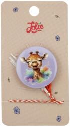 Flippy Martisor cu Brosa pentru copii, Jolie, Material Metal, Ambalaj Carton cu Design, Model Girafa, Mov multicolor (165704)