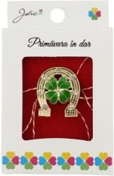 Flippy Martisor Brosa, Jolie, Model Potcoava cu Trifoi, Metal Emailat in Culori, Sistem de Prindere cu Ac, Dimensiune 2.5-3 cm, Ambalaj Individual cu Design, Multicolor (134734)