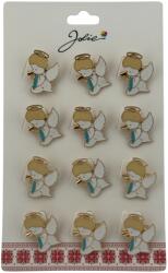 Flippy Set 12 Brose Martisor pentru Copii, Jolie, Model Ingeras, Alb (128213)