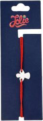 Jolie Martisor Bratara Inox pentru Copii, Jolie, Model Inger, din Inox si Metal Inox, Snur Rosu, Argintiu (165170)
