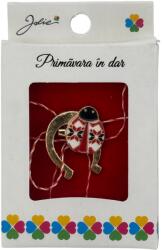 Flippy Martisor Brosa Mica in Cutie, Jolie, Dimensiune Brosa 2.5-3cm, Material Metal, Model Potcoava cu Buburuza Traditionala (134775)