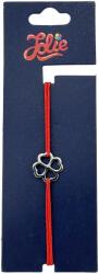 Jolie Martisor Bratara Inox pentru Copii, Jolie, Model Trifoi, din Inox si Metal Inox, Snur Rosu, Argintiu (165173)