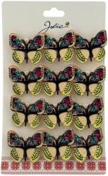 Flippy Set 12 Brose Martisor Primavara, Jolie, Model Fluture cu Aripi Deschise, Multicolor (128291)