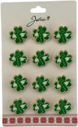 Flippy Set 12 Brose Martisor Primavara, Jolie, Model Trifoi cu Patru Foi, Mesaj Primeste in Dar Primavara, Verde (128254)