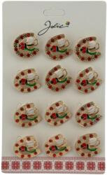 Flippy Set 12 Brose Martisor Primavara, Jolie, Model Potcoava cu Pietre, Buburuza si Floare, Multicolor (128295)