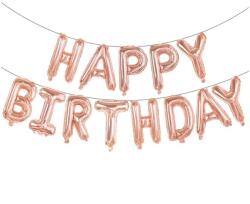 Flippy Set baloane folie Flippy, Happy Birthday, 40 cm, rose gold (125295)