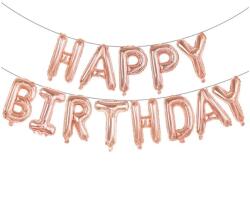 Flippy Set baloane folie Flippy, Happy Birthday, 40 cm, rose gold (124737)