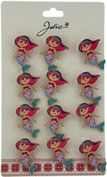 Flippy Set 12 Brose Martisor pentru Copii, Jolie, Model Sirena, Multicolor (128217)