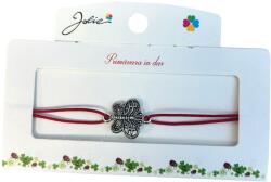 Jolie Martisor tip Bratara cu Pandantiv Metalic, Jolie, Snur Textil Rosu, Model Fluture, Dimensiune Reglabila, Nod Dublu, Ambalata Individual (165754)