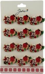 Flippy Set 12 Brose Martisor pentru Copii, Jolie, Model Buburuza pe Flori, Rosu (128212)