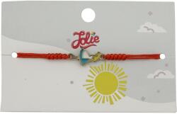 Flippy Martisor Bratara pentru Copii, Jolie, Model Fetita, din Metal Auriu cu Snur Impletit Rosu, Albastru deschis (134927)