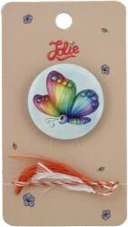 Flippy Martisor cu Brosa pentru copii, Jolie, Material Metal, Ambalaj Carton cu Design, Model Fluture, Multicolor (165706)