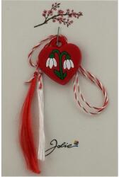 Jolie Martisor pentru Copii, Jolie, Material Cauciuc, Ambalaj Carton cu Design, Multicolor, Model Inima si Ghiocel (165195)