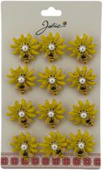 Flippy Set 12 Brose Martisor Primavara, Jolie, Model Albina pe Floare Galbena (134007)