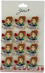 Flippy Set 12 Brose Martisor Primavara, Jolie, Model Fata, cu Mesaj O Doamna Dedicata (128288)