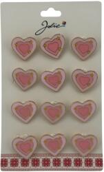 Flippy Set 12 Brose Martisor pentru Copii, Jolie, Model Inima cu Stelute, Roz (128206)