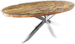 Invicta interior Masa de dining BARRACUDA din lemn de tec si blat de sticla, 220 cm (43626)