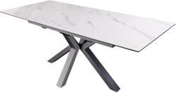 Invicta interior Masa de dining ETERNITY 160-200cm, ceramica cu aspect de marmura alba si sticla securizata (46625)