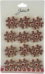 Flippy Set 12 Brose Martisor Primavara, Jolie, Model Trifoi Traditional cu Piatra Rosie (128316)