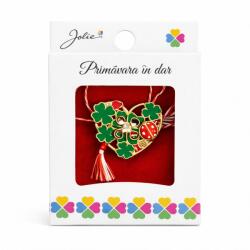Flippy Martisor Brosa Mica in Cutie, Jolie, Dimensiune Brosa 2, 5-3 cm, Material Metal, Model Inima Cu Trifoi, Multicolor (134774)